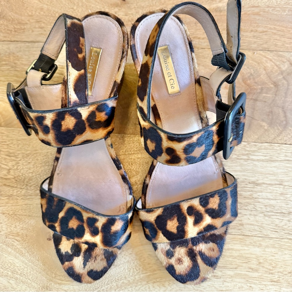 Louise et Cie Leopard Print Buckle Sandals